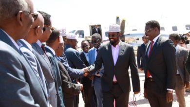 Jubaland President Ahmed Mohamed Islam arrives in Dhuusamareeb