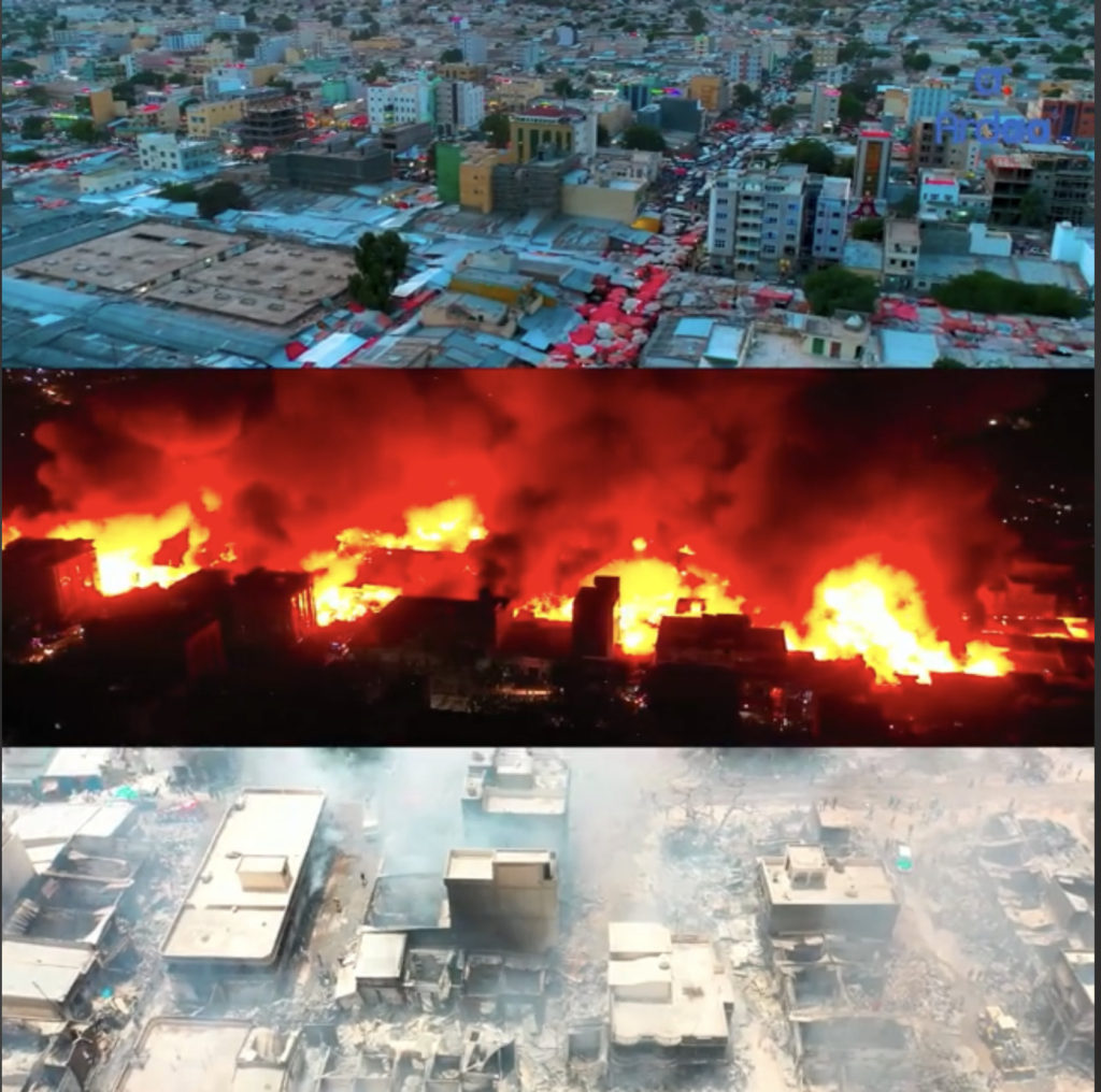 , إحصائية أولية.. خسائر حريق سوق هرجيسا تقدر بملياري دولار