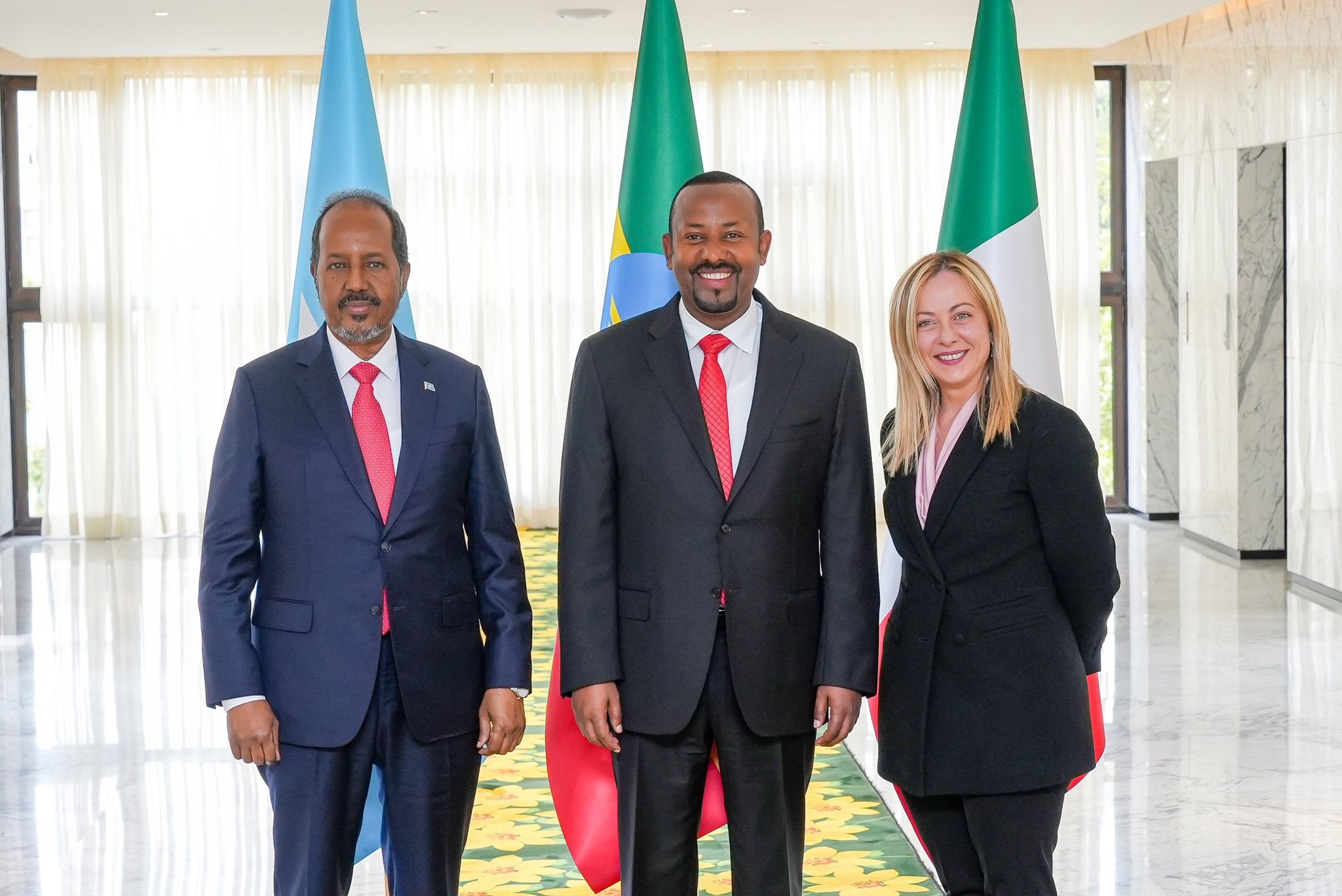 , رئيس الصومال يشارك في القمة الثلاثية مع إثيوبيا وإيطاليا